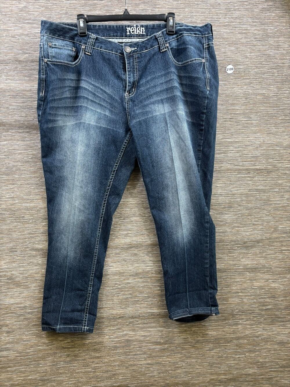 Reign Skinny Cropped Jeans Womens Size 22S Dark Wash High-Rise Denim Stretch